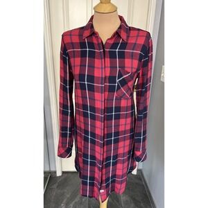 Rails‎ Women's Plaid Flannel Sawyer Shirt Dress Size XS Red White & Blue